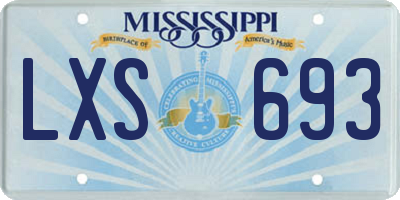 MS license plate LXS693