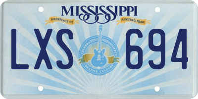MS license plate LXS694