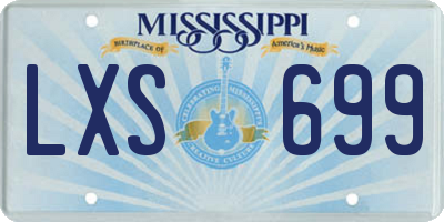 MS license plate LXS699