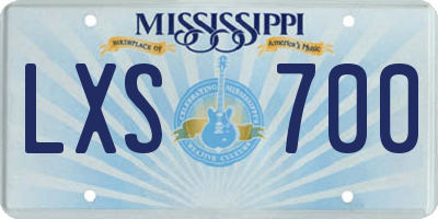 MS license plate LXS700