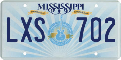 MS license plate LXS702