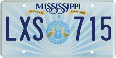 MS license plate LXS715