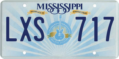 MS license plate LXS717