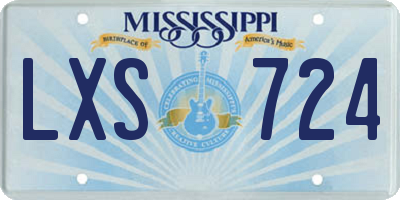 MS license plate LXS724