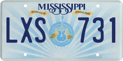 MS license plate LXS731