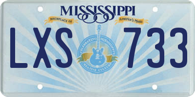 MS license plate LXS733