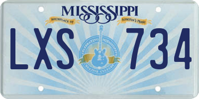 MS license plate LXS734