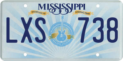 MS license plate LXS738