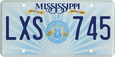 MS license plate LXS745
