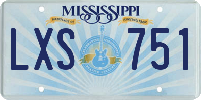 MS license plate LXS751