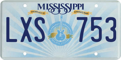 MS license plate LXS753