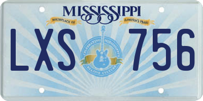 MS license plate LXS756