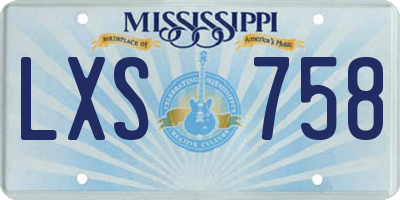 MS license plate LXS758