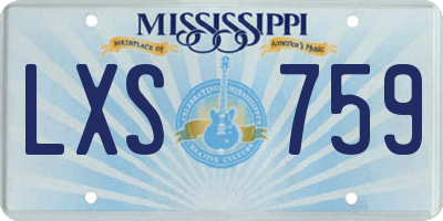 MS license plate LXS759
