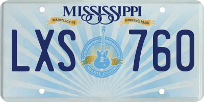 MS license plate LXS760