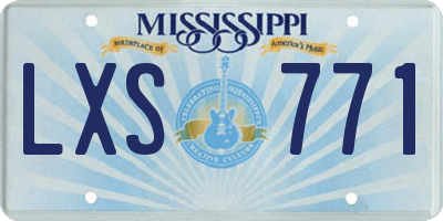 MS license plate LXS771