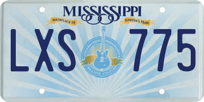 MS license plate LXS775