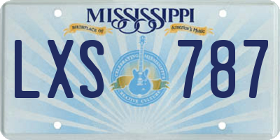 MS license plate LXS787
