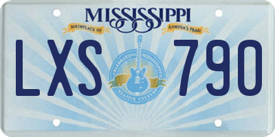 MS license plate LXS790