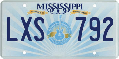 MS license plate LXS792