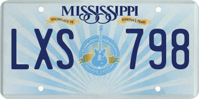 MS license plate LXS798