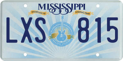 MS license plate LXS815