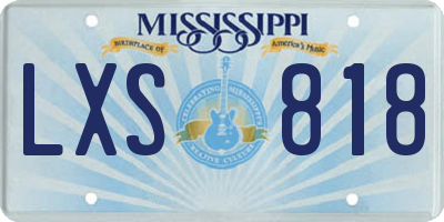 MS license plate LXS818