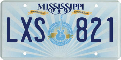 MS license plate LXS821