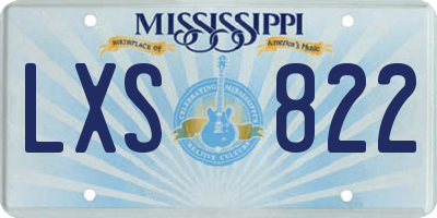 MS license plate LXS822