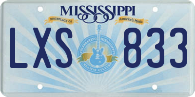 MS license plate LXS833