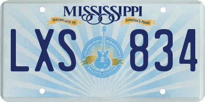 MS license plate LXS834
