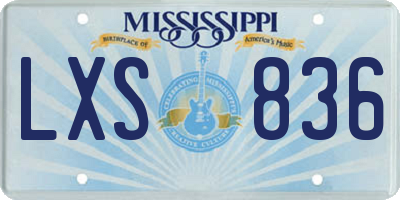 MS license plate LXS836
