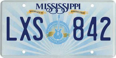 MS license plate LXS842