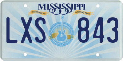 MS license plate LXS843