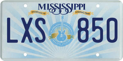 MS license plate LXS850
