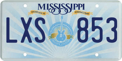 MS license plate LXS853