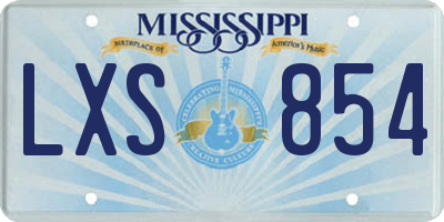 MS license plate LXS854