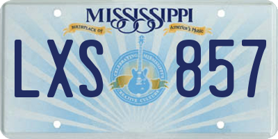 MS license plate LXS857