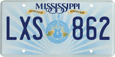 MS license plate LXS862