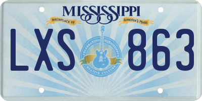MS license plate LXS863