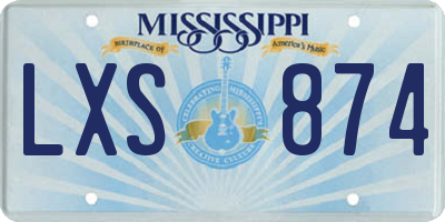 MS license plate LXS874