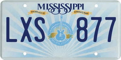 MS license plate LXS877