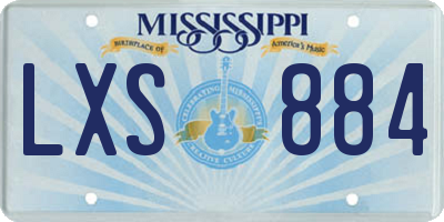 MS license plate LXS884