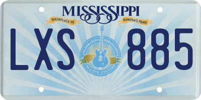 MS license plate LXS885