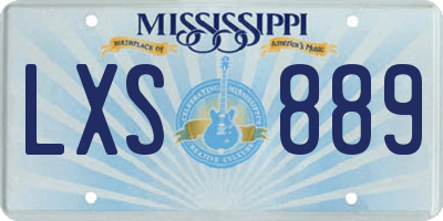 MS license plate LXS889