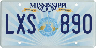MS license plate LXS890
