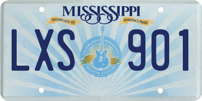 MS license plate LXS901