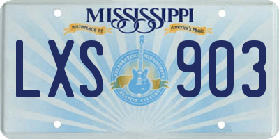 MS license plate LXS903