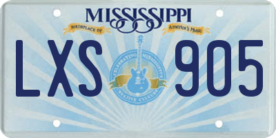 MS license plate LXS905