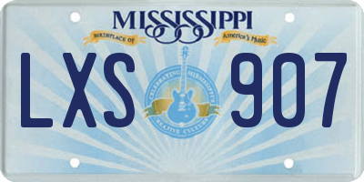 MS license plate LXS907